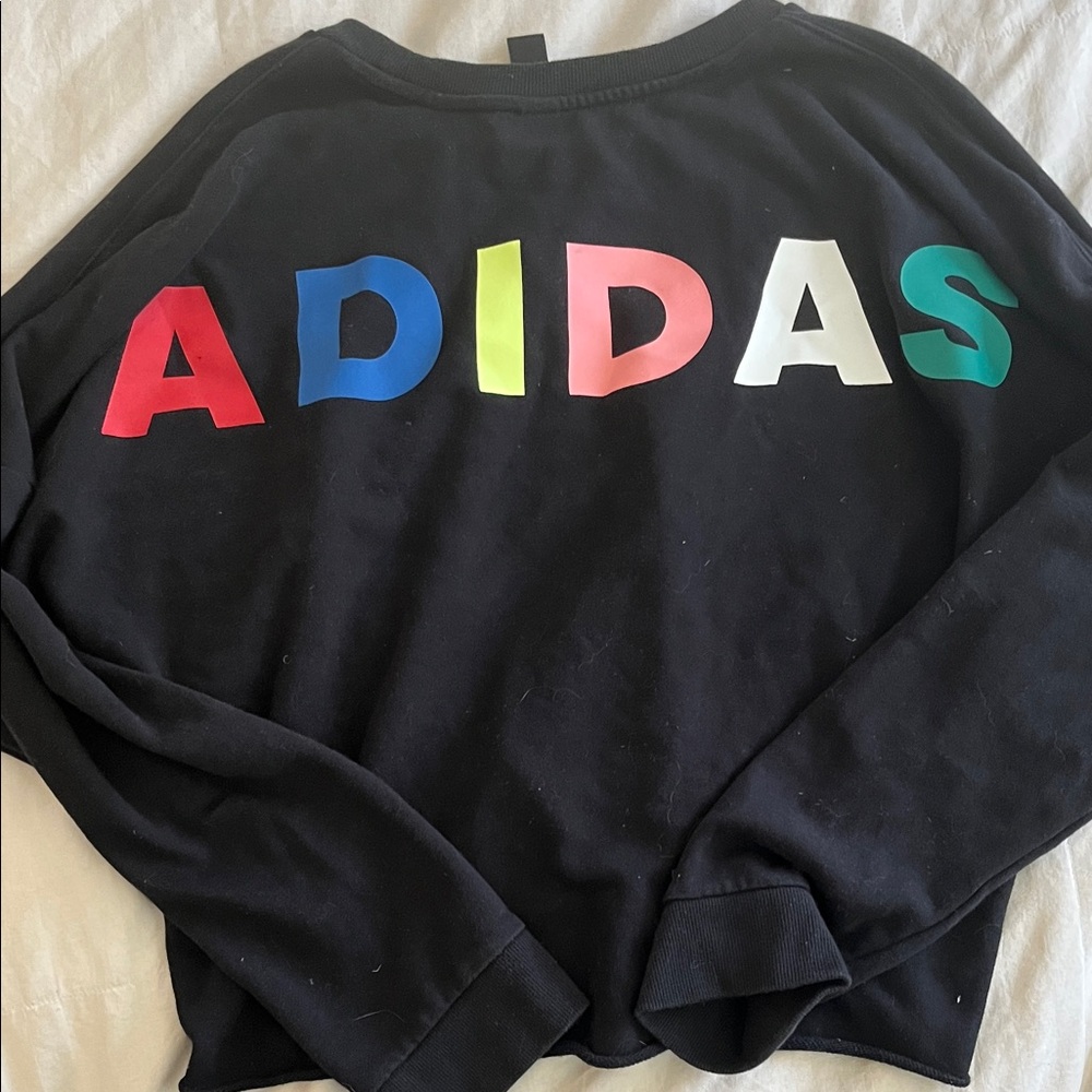 Adidas Multicolor Logo Black Sweatshirt